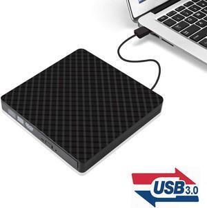 External CD DVD Drive WERLEO CD DVD + / - RW Drive with USB 3.0, Portable Silm CD DVD ROM Recorder Writer Burner Support for Mac Linux Win OS for Laptop MacBook with High Speed Data Transfer Black