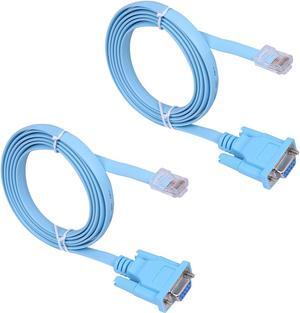 WERLEO 9-Pin DB9 Serial RS232 Port to RJ45 Cat5 Ethernet LAN Rollover Console Cable Switch Line DB9 Female To RJ45 Male Cable DB9 to RJ45 Console Cable - 2 Packs