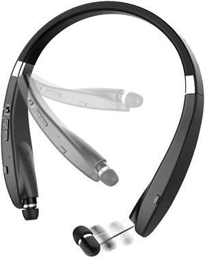 Foldable Bluetooth Headset Werleo Lightweight Retractable Bluetooth Headphones for Sports & Exercise Noise Cancelling Stereo Neckband Wireless Headset
