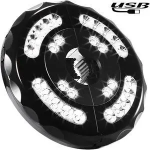 Patio Umbrella Lights Rechargeable WERLEO 28 LEDs Cordless Umbrella Pole Light for Patio Umbrellas Camping Tents and Other Outdoor Use 2 Level Dimming Switch [2 Battery Inserted]