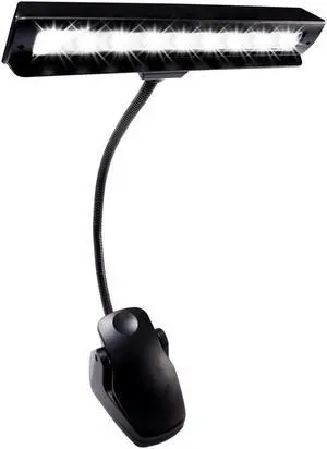 WERLEO 9 LED Clip On Music Stand Lights 3AA Batteries Included Adjustable Cordless Portable Led Lamp for Mixing Orchestra Work Craft Table (Powered by AA Batteries AC Adapter or USB Cable)