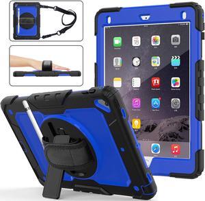iPad 6th 5th Generation Case New iPad 9.7 Inch 2018 2017 Case Full-body Shock Proof Hybrid Armor Protective Case Cover with 360 Rotating Stand & Strap for Apple iPad 5th / 6th iPad Air 2 iPad Pro 9.7