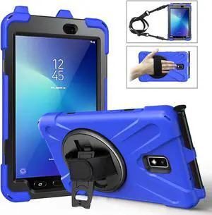 Galaxy Tab Active 2 Case Heavy Duty Shockproof Cover with 360° Rotating Handle Hand Strap Kickstand Carrying Shoulder Strap for Samsung Tab Active 2 8.0 Inch 2017 Model SM-T390 SM-T395 SM-T397 Tablet