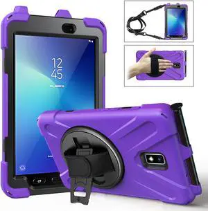 Galaxy Tab Active 2 Case Heavy Duty Shockproof Cover with 360° Rotating Handle Hand Strap Kickstand Carrying Shoulder Strap for Samsung Tab Active 2 8.0 Inch 2017 Model SM-T390 SM-T395 SM-T397 Tablet