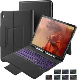 iPad Pro 12.9 Case with Keyboard 2018 with Pencil Holder Auto Sleep & Wake Magnetical Wireless Keyboard Stand Smart Case Cover for Apple iPad Pro 12.9 inch 2018 (Not for 2017/2015) Black