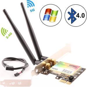 Werleo WiFi Card 300Mbps Dual-Band PCIe Express Bluetooth Adapter Network Card WLAN WiFi Adapter with Bluetooth 4.0 for Desktop PC Adapter - WAE3422