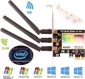 Werleo 450Mbps 2.4G / 5G Dual Band PCI Express Adapter Wi-Fi Adapter Network Card for Desktop Computers -  WIE4630