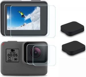 [6pcs] Werleo Screen Protector for GoPro Hero 7 (Only Black) Hero HD 2018 / Hero 5 / Hero 6 Ultra Clear Tempered Glass Screen Protector + Lens Protector + Lens Cap Cover Accessories