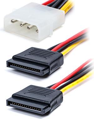 Werleo 4 pack 6-Inch / 15CM 4 pin Molex to 15 pin SATA Power Splitter Cable Adapter for Hard Drive HDD SSD