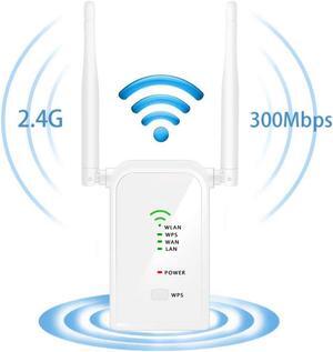 WiFi Extender Long Range Wi-Fi Repeater Wireless Access Point Signal Booster Mini Router Expand WiFi to WiFi Dead Zones 2 External Antennas for Better Reception and Faster Internet Surfing - 300Mbps