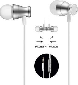 in-Ear Earbuds Headphones Werleo Magnetic Wired Earphones Stereo Bass Noise Cancelling Ear Buds Headsets with Microphone and Volume Control for All 3.5mm Jack Phones