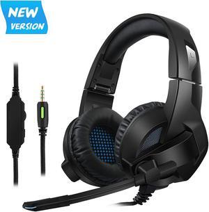 Werleo Gaming Headset for PS4 PC Xbox One Controller Noise Cancelling Over Ear Headphones with Mic Soft Memory Earmuffs for Laptop Mac Switch Games