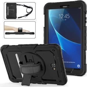 Galaxy Tab A 10.1 Case T580 T585 T587 Case Cover WERLEO [Full-Body] Drop Proof Case with 360 Rotating Stand [Hand Strap] [Screen Protector] Pencil Holder for Samsung Tab A 10.1 inch