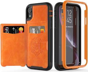 iPhone XR Case with Wallet Full-Body Military Grade Protection Case with a Dual Layer Wallet designlot & Kickstand for iPhone XR 2018 Release for Girl Women Men
