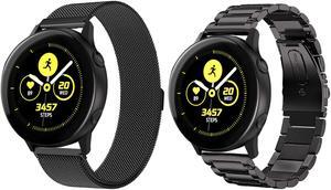 WERLEO Compatible Samsung Galaxy Watch Active (40mm) Bands Stainless Steel Band + Milanese Loop Replacement Band for Samsung Galaxy Watch Active SM-R500 Smart Watch
