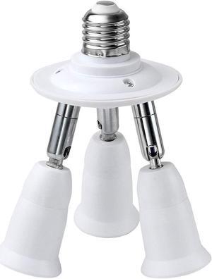 Werleo 3 in 1 Light Socket Splitter E26 E27 Adapter Converter for Standard LED Bulbs 360 Degrees Adjustable 180 Degree Bendable Max Watt 180W