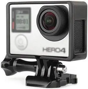 WERLEO Frame Mount Housing Case with Basic Buckle and Long Thumb Bolt Screw for GoPro Hero 3 3+ 4 Camera and All Slots Fully Accessible Black