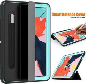 iPad Pro 11" 2018 Case WERLEO Heavy Duty Three Layer Smart Protective Cover with Pencil Holder & Stand & Auto Sleep / Wake Function & Built-in Screen Protector for Apple iPad Pro 11" 2018