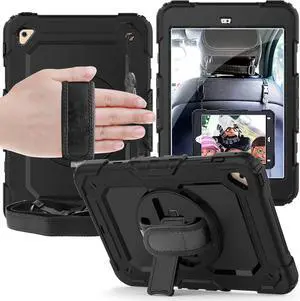 Werleo for iPad Mini4 Shockpoof Case Three Layer Drop Protection Rugged Protective Heavy Duty iPad Mini 4 Cover with 360 Degree Swivel Stand / Hand Strap and Shoulder Strap for iPad Mini 4 Case