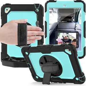 Werleo for iPad Mini4 Shockpoof Case Three Layer Drop Protection Rugged Protective Heavy Duty iPad Mini 4 Cover with 360 Degree Swivel Stand / Hand Strap and Shoulder Strap for iPad Mini 4 Case