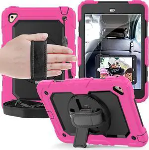 Werleo for iPad Mini4 Shockpoof Case Three Layer Drop Protection Rugged Protective Heavy Duty iPad Mini 4 Cover with 360 Degree Swivel Stand / Hand Strap and Shoulder Strap for iPad Mini 4 Case