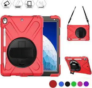 WERLEO iPad AIR 3rd Generation 10.5” 2019 Case iPad Pro 10.5 inch 2017 Case - Heavy Duty Shockproof Protective Case Cover with Pencil Holder Rotating Stand / Hand Strap Carrying Shoulder Strap