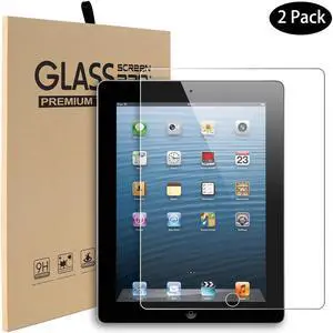 iPad 2 3 4 Glass Screen Protector Film Werleo 9H HD Premium Tempered Glass Screen Protector for Apple iPad 2 / iPad 3 / iPad 4