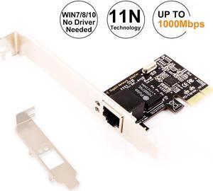 10/100/1000Mbps Plug & Play PCI-E Network Card, RTL 8111F High Performance NIC Gigabit Ethernet Network Adapter, Support Cross Detection, etc