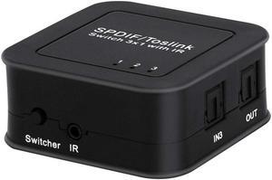 Fiber SPDIF Optical Toslink Audio 3x1 Switcher Premium Quality Fiber Digital SPDIF Optical Toslink 3 in 1 Out Switch with Remote Control Support 5.1CH LPCM2.0 DTS Dolby-AC3