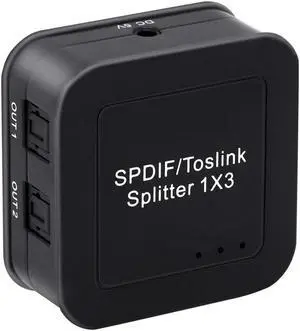 Digital Optical SPDIF Toslink Audio 1x3 Splitter Premium Quality Fiber Optical SPDIF Toslink 1 in 3 Out Audio Splitter Supports 5.1CH LPCM2.0 DTS Dolby-AC3