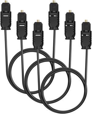 6 Feet -3Pack Digital Optical Audio Cable Toslink to Toslink Digital Optical Fiber Audio Cable