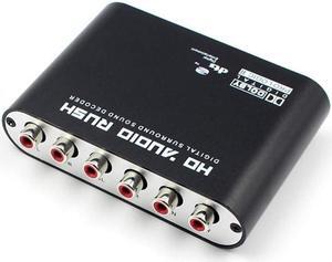 5.1 Channel AC3 DTS Dolby HD Audio Rush Converter Surround Sound Decoder Optical SPDIF Coaxial Digital to Analog 6 RCA Adapter