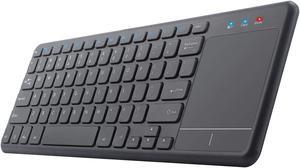 Werleo 2.4G Wireless Touch Keyboard USB Touchpad Media with Built-in Large Size Trackpad Mouse Black