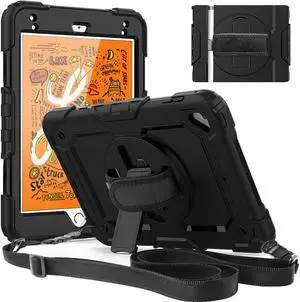 Werleo iPad Mini 5 Case 2019 with Pencil Holder Full Body Shockproof Cover with 360 Degrees Stand Hand Strap and Shoulder Strap for ipad Mini Mini 5 2019 / iPad mini 4 case