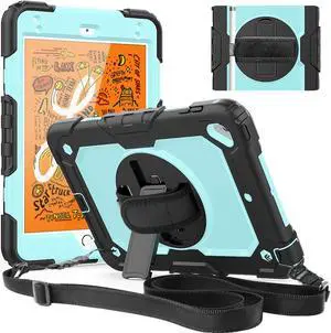 Werleo iPad Mini 5 Case 2019 with Pencil Holder Full Body Shockproof Cover with 360 Degrees Stand Hand Strap and Shoulder Strap for ipad Mini Mini 5 2019 / iPad mini 4 case