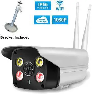 1080P Waterproof Color Night Vision Full HD Wireless WiFi IP Camera Outdoor Tonton Home Security Surveillance Camera Two-Way Audio Wide Viewing Angle Onvif Camera