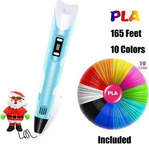 Werleo 3D Pen Art and Craft DIY Drawing 3D Printing Printer Pen with PLA Filament Refills for Kids Nonclogging 3D Printer Pens with LCD Display 165 Feet 10 Colors Filament