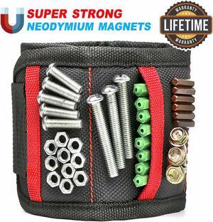 Magnetic Wristband with Strong Magnets & Pockets Magnet Tool Holder for Screws Nails Drill Bits Scissors and Small Tools