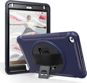 iPad Mini 5 Case iPad Mini 4 Case Cover Full Body Shockproof Protective Cover for Apple iPad Mini 5th iPad Mini 4th Generation with 360 Rotating Stand & Hand Strap