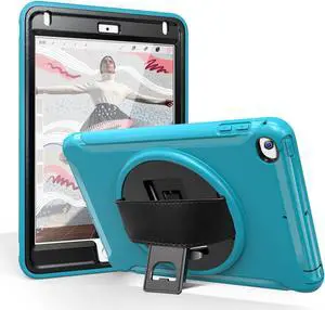 iPad Mini 5 Case iPad Mini 4 Case Cover Full Body Shockproof Protective Cover for Apple iPad Mini 5th iPad Mini 4th Generation with 360 Rotating Stand & Hand Strap