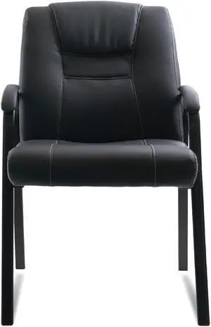 CLATINA Leather Guest Chair with Padded Arm Rest for Reception Office Meeting Conference and Waiting Room Side Office Home (1PK)