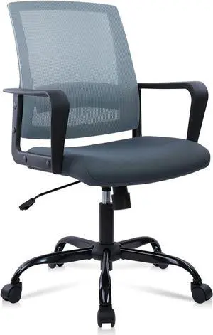 CLATINA Ergonomic Office Desk Chair - Mesh Office Chair with Adjustable Lumbar Support, Rolling Comfortable Computer Task Chairs with Arms for Home Conference-Gray