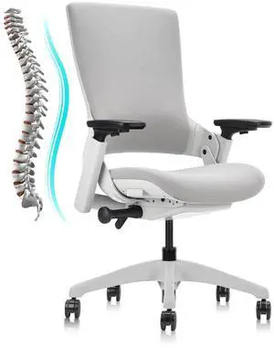 CLATINA Office Chair Swivel Executive Chair, Adjustable Ergonomic Computer Chair with 3D Armrest and Lumbar Support, Fabric Backrest Task Chair for Home Office Conference Room