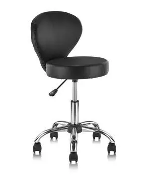 KLASIKA Leather Rolling Swivel Salon Stool Chair with Back Support Adjustable Hydraulic Seat Height 22 in for Office Massage Facial Spa Medical Drafting Tattoo Beauty Barber, Black KLASIKA Leather Rolling Swivel Salon Stool Chair with Back Support Adjustable Hydraulic Seat Height 22 in for Office Massage Facial Spa Medical Drafting Tattoo Beauty Barber, Black