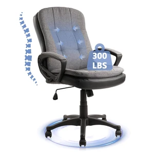 CLATINA Cloth Fabric Office Chair, 360° Swivel Rolling Desk Chair with Soft Upholstered Support Backrest, Adjustable Height Mid Back Ergonomic Computer Task Chairs with Arms and Wheels, Grey, 300LBS CLATINA Cloth Fabric Office Chair, 360° Swivel Rolling Desk Chair with Soft Upholstered Support Backrest, Adjustable Height Mid Back Ergonomic Computer Task Chairs with Arms and Wheels, Grey, 300LBS