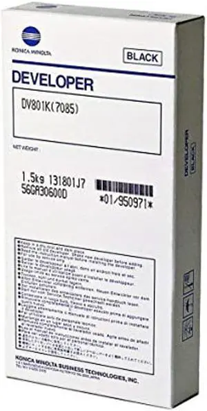 KONICA MINOLTA 7085, DP85 BLACK DEVELOPER 950971 / DV801K / 950-971 / 56GA30600D / 013P / 013K / 013E / DV801K