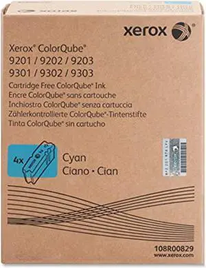 Xerox ColorQube 9201, 9202, 9203, 9300, 9301, 9302, 9303 (4 Pack) Standard Yield, Cyan Solid Inks (108R829)