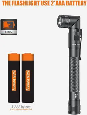 NICRON N73 2AAA Portable LED Pen Flashlight with 4Mode,Clip,Magnet, 150 Lumen 90 Degree Twist Angle Pocket Penlight with IPX4 Waterproof, Excellent for Tight Space,Mechanic,Inspection (With Batteries)