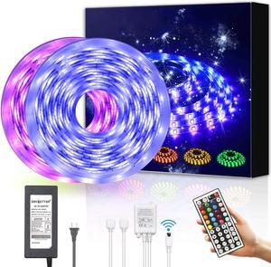 Led Strip Lights 32.8ft Waterproof Flexible Tape Lights Color Changing 5050 RGB 300 LEDs Light Strips Kit with 44 Keys IR Remote Controller and 12V Power Supply for Home, Bedroom, Kitchen