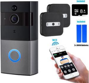 Video Doorbell Intercom 960P HD WiFi Video Doorbell With Camera Peephole Door Chime 8G Memory and Night Vision Ring Video Doorbell with HD Video, Easy Installation